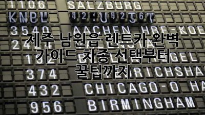 제주 남원읍 렌트카🚗 완벽 가이드: 차종 선택부터 꿀팁까지!
